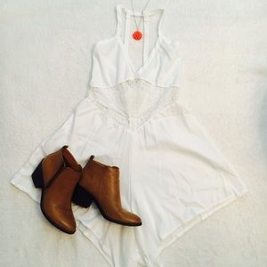 White crochet romper